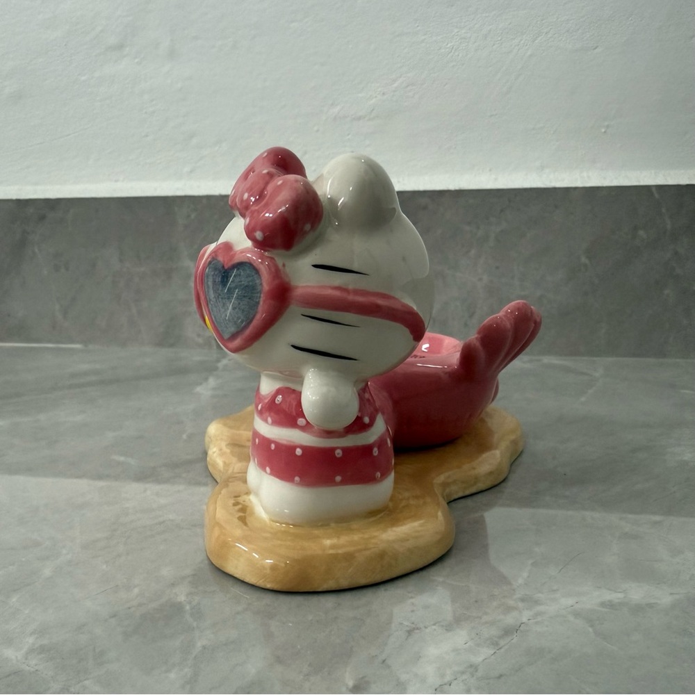 Hello Kitty Blue Sky Flamingo Beach Pool Ceramic Tea Light Holder Home Decor - Picture 4 of 12